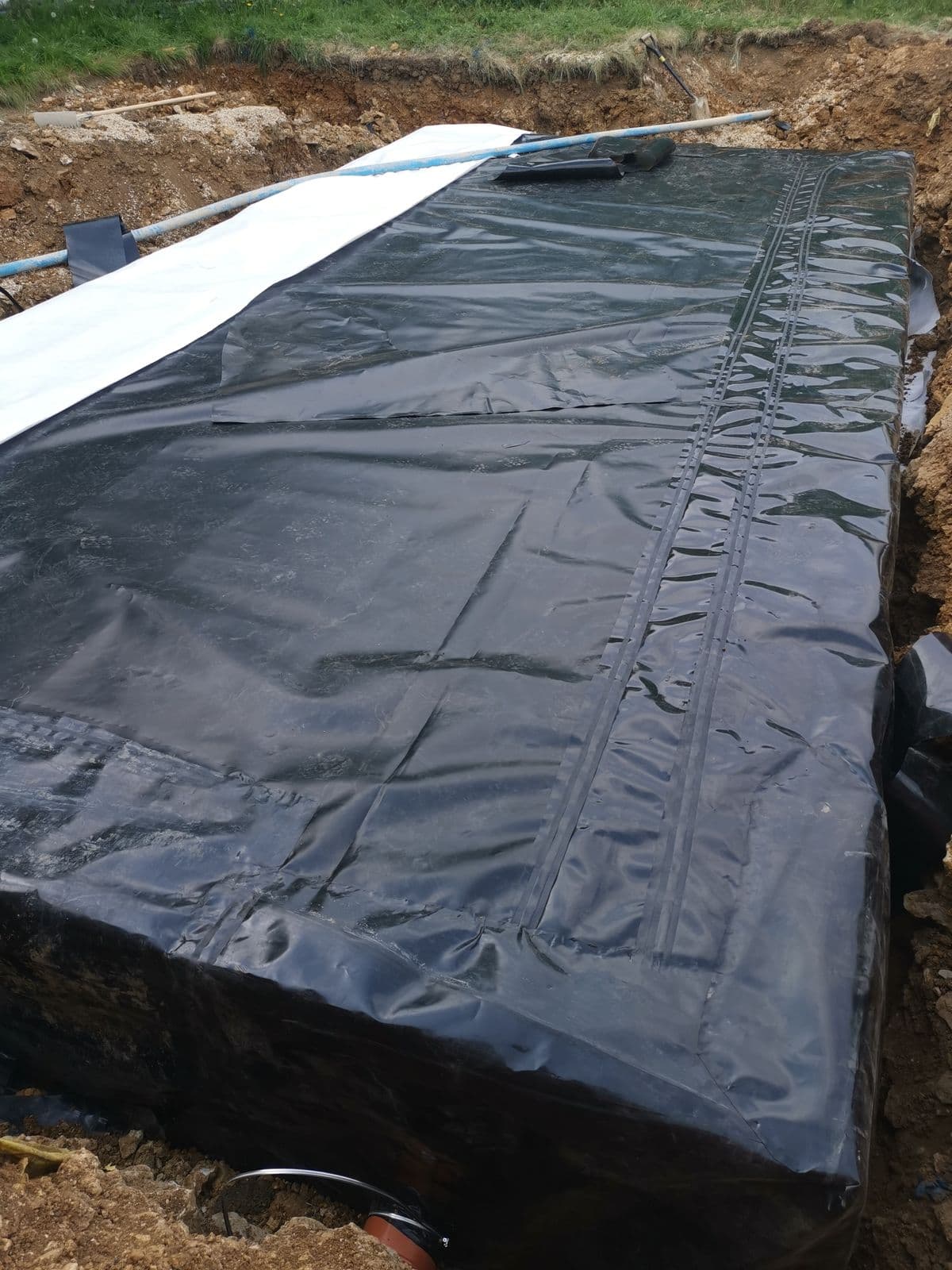 The HDPE-wrapped attenuation tank at RAF Brize Norton