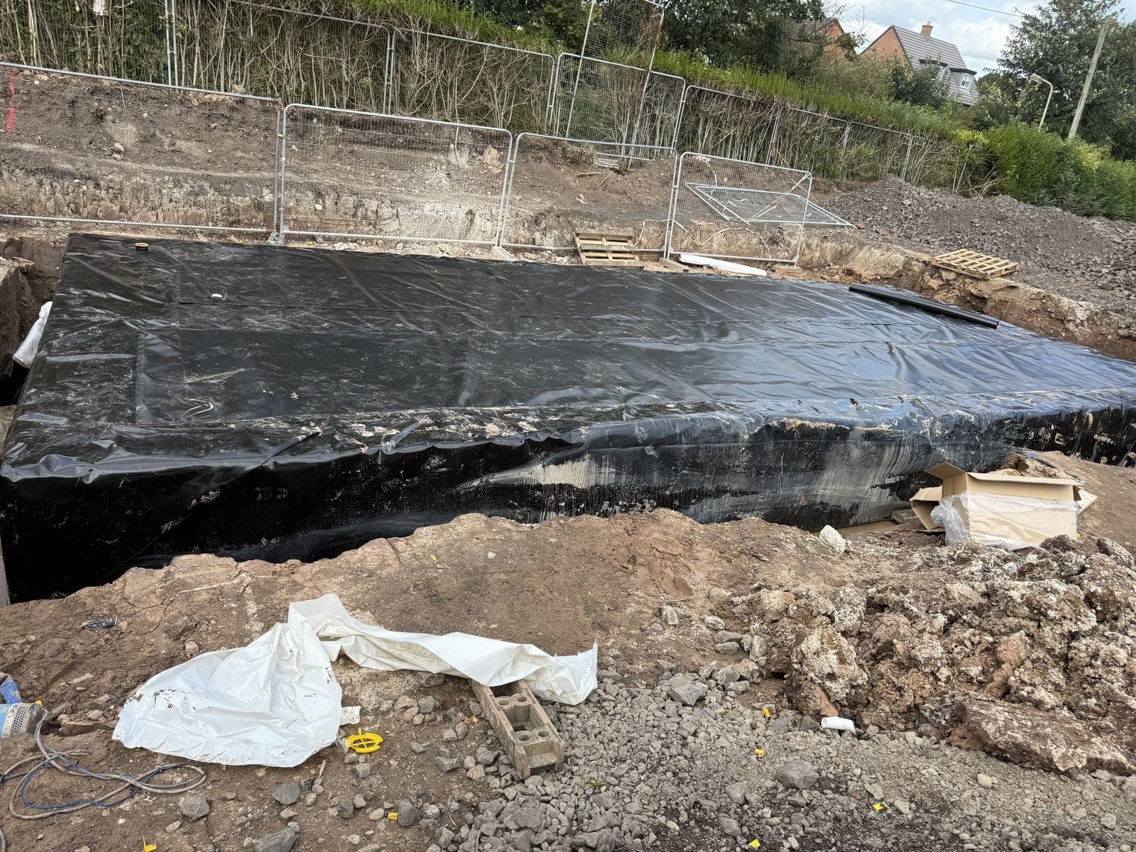 The wrapped 101m³ Stormmaster tank at Whittingham, Preston